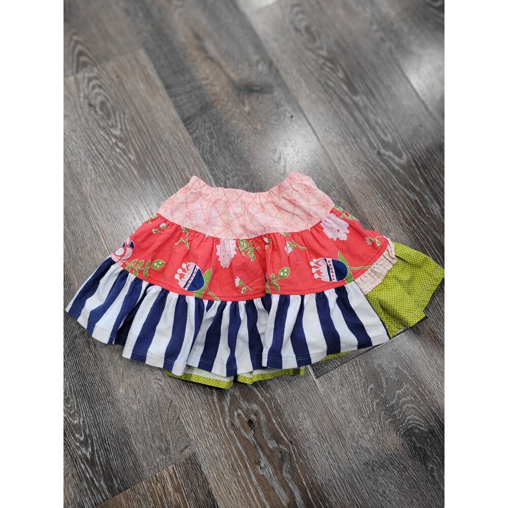 Persnickety Girls‎ Skirt size 5 Stripes Floral 3 tier #7